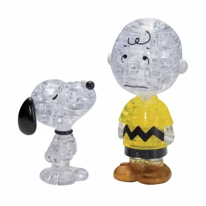 Snoopy & Charlie Brown Deluxe 3D Crystal Puzzle Pop Culture Cartoon By Bepuzzled