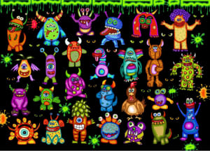 25 Little Monsters and One Chicken Fantasy By Jacarou Puzzles