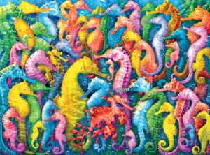 Seahorse Fantasy Collage Large Piece By Buffalo Games