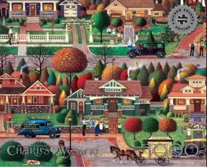Silver Select - Labor Day in Bungalowville Folk Art By Buffalo Games