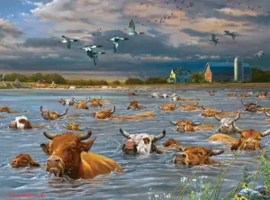 Cattle Crossing Farm Animal By Buffalo Games