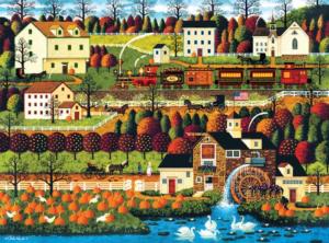 Honey Pumpkin Valley Folk Art Jigsaw Puzzle By Buffalo Games