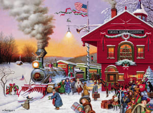 Whistle Stop Christmas Folk Art By Buffalo Games