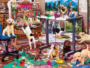Painting Puppies Dogs By Buffalo Games
