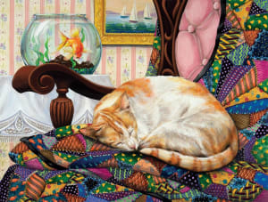 Sleeping Quilt Cat Cats By Buffalo Games