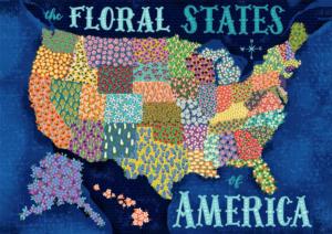 The Floral States of America Flower & Garden Large Piece By Buffalo Games