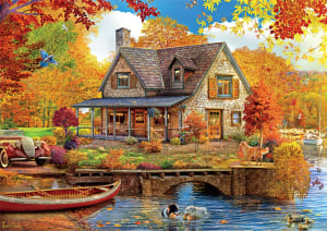 Country Life: Autumn Lake House Cabin & Cottage By Buffalo Games