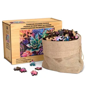 Wood Puzzle: Simple Succulent Flower & Garden By Buffalo Games