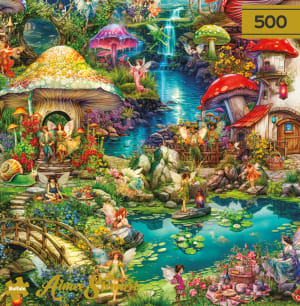 Gold: Merry Mushroom Village Picnic Cabin & Cottage By Buffalo Games