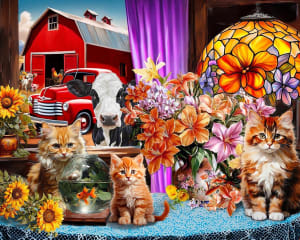 Farmhouse View  Farm Animal By Springbok