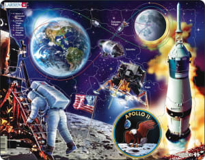 Apollo 11 Outer Space 50 Piece Children's Jigsaw Puzzle By Larsen Puzzles