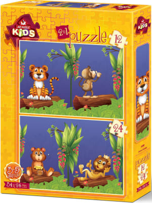 The Friends In The Forest Puzzle Set Children's Cartoon By Heidi Arts