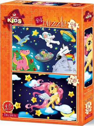 The Astronaut and the Baby Peg Puzzle Set Space By Heidi Arts