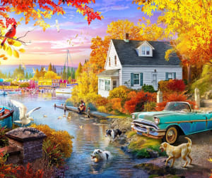 Lakeside Fall Retreat Lakes & Rivers By Springbok