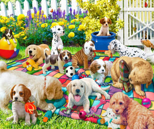 Playful Pups on Parade Flower & Garden By Springbok