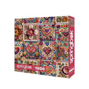 Crochet Hearts Collage By Springbok