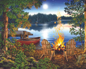 Lakeside Canoe - Wood Puzzle in Compact Box Camping By Springbok