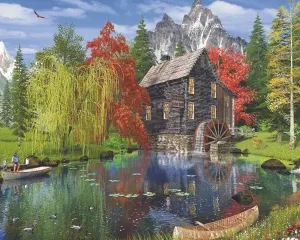 Fishing by the Mill - Wooden Puzzle in Compact Box Lakes & Rivers By Springbok
