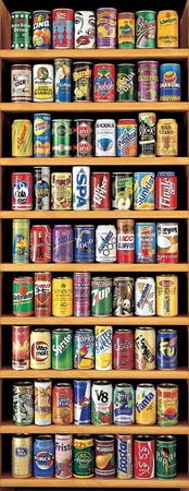 Soft Drink Cans Drinks & Adult Beverage Panoramic Puzzle By Educa