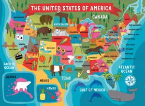 Kids USA Map Maps & Geography Children's Puzzles By Ceaco