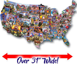 American Vintage Postcard Jigsaw Puzzle United States By TDC Games