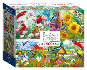 Puzzle Collector - 4 In1 - Songbirds Flower & Garden By RoseArt
