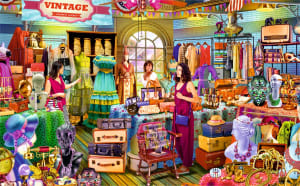 Fancy Vintage - 50 Piece Mini Puzzle Shopping By Brain Tree