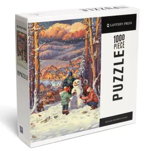 Vintage Snowman Monochromatic By Lantern Press