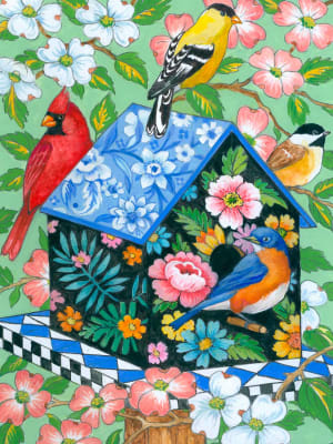 Elegant Birdhouse Flower & Garden By Ceaco