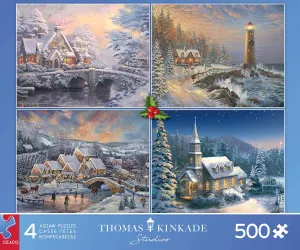 4 In 1 Thomas Kinkade Holiday Collection Christmas By Ceaco