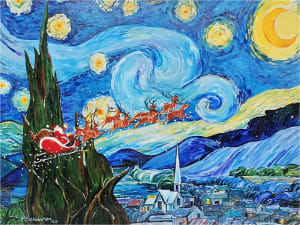 Santa's Starry Night - Puzzle Warehouse Exclusive Mini puzzle Christmas By Nautilus Puzzles