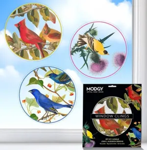 John J. Audubon Set of 3 Window Clings Birds By Modgy