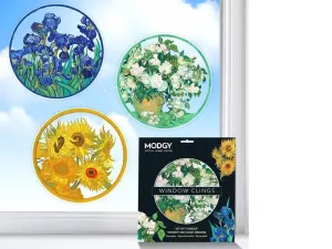 Vincent Van Gogh Window Cling Set of 3 Flower & Garden By Modgy