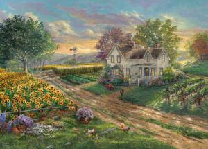 Sunflower Fields Farm Jigsaw Puzzle By Ceaco