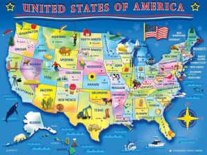 USA Map United States By Springbok