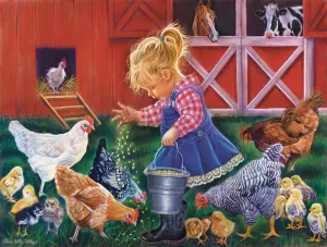 Little Farm Girl Farm Animal By SunsOut