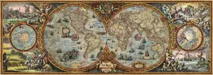 Map Art, Hemisphere Map Nostalgic & Retro By Heye