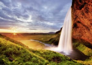 Seljalandsfoss Waterfall Sunrise & Sunset By Heye