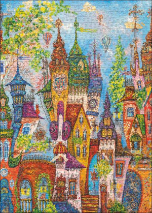 Charming Village, Red Arches Contemporary & Modern Art By Heye