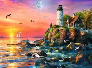 Lighthouse at Sunset Sunrise & Sunset By Ravensburger