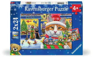 Christmas Kitties 2x24 Pc Puzzle Christmas By Ravensburger
