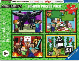 Minecraft 4 x 100 piece Video Game By Ravensburger