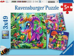 Baby Garden Dragons 3x49 Pc Puzzle Dragon By Ravensburger