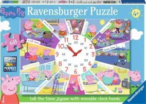 Peppa Pig - Tell the Time Clock Puzzle Children's Cartoon By Ravensburger