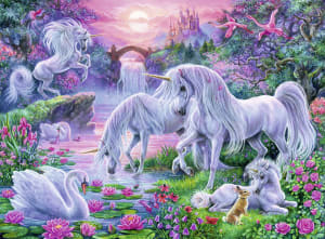 Unicorns in the Sunset Glow Sunrise & Sunset By Ravensburger