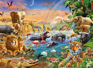 Savannah Jungle Waterhole Elephant By Ravensburger
