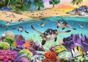 Race of the Baby Sea Turtles Sea Life By Ravensburger