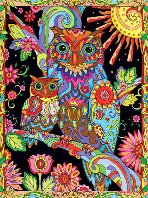 Colorful Expression - Owl And Baby By Night Mother's Day By RoseArt