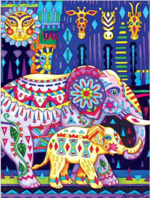 Mother And Child Elephant By RoseArt