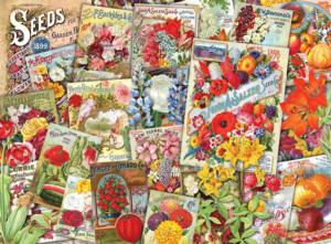 Smithsonian Vintage - Vintage Seed Packets Collage Jigsaw Puzzle By RoseArt